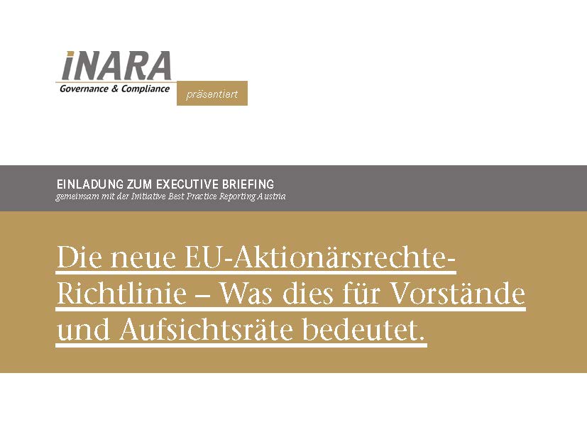 BPRA Veranstaltung Die neue EU-Aktionärsrechte- Richtlinie – Was dies für Vorstände und Aufsichtsräte bedeutet.